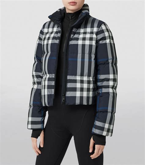 burberry long puffer jacket|burberry check cropped puffer jacket.